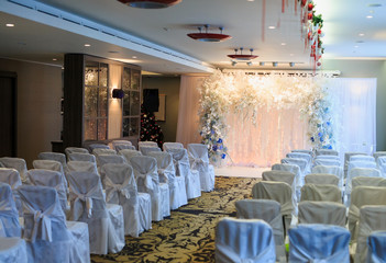 Wedding ceremony decorations.