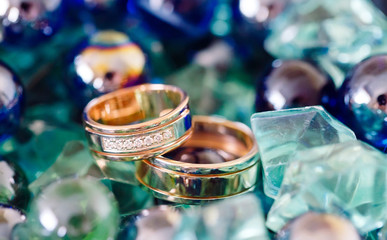 Wedding rings closeup.