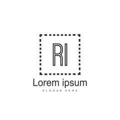 RI Logo template design. Initial letter logo design