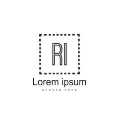 RI Logo template design. Initial letter logo design