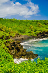 Spectacular ocean view on the Road to Hana, Maui, Hawaii, USA