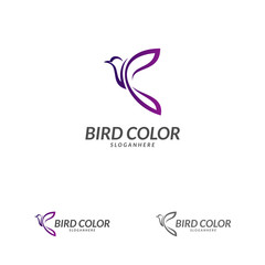 Bird logo vector. Flying Bird Logo design vector template. Dove Pigeon Logotype concept icon.