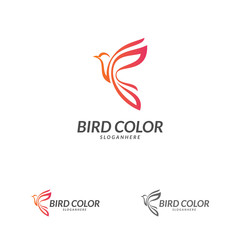 Fototapeta na wymiar Bird logo vector. Flying Bird Logo design vector template. Dove Pigeon Logotype concept icon.