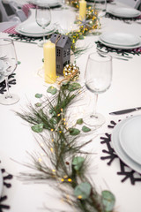 christmas plates setup