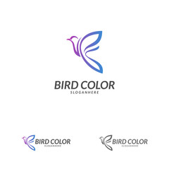 Bird logo vector. Flying Bird Logo design vector template. Dove Pigeon Logotype concept icon.