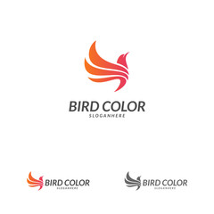 Obraz premium Bird logo vector. Flying Bird Logo design vector template. Dove Pigeon Logotype concept icon.