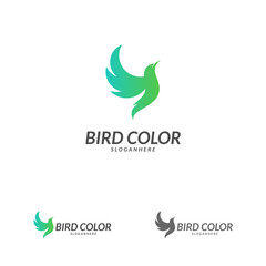 Fototapeta premium Bird logo vector. Flying Bird Logo design vector template. Dove Pigeon Logotype concept icon.