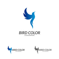 Bird logo vector. Flying Bird Logo design vector template. Dove Pigeon Logotype concept icon.