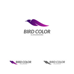 Bird logo vector. Flying Bird Logo design vector template. Dove Pigeon Logotype concept icon.