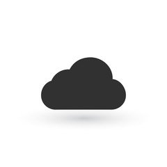 Clouds Icons. Black Flat Design. Vector Illustration.
