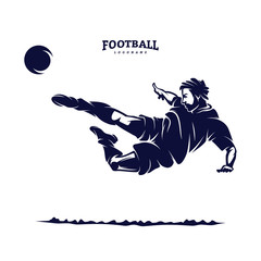Soccer and Football Player Man logo vector. Silhouette
