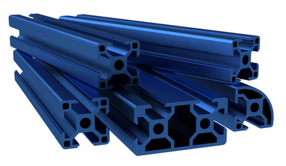Several aluminum profile