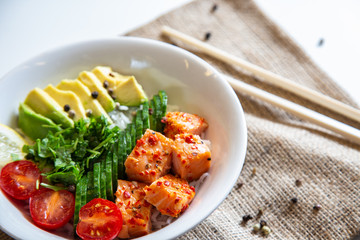Poke Bowls a popular Hawaiian appetizer.