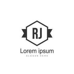 RJ Logo template design. Initial letter logo design