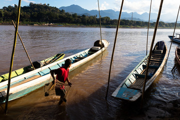Fisherman on Mekong river