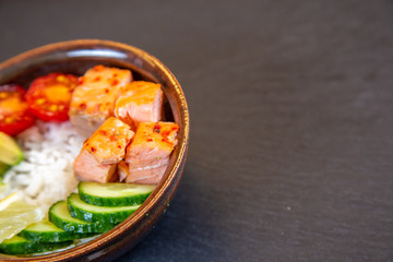 Poke Bowls a popular Hawaiian appetizer.