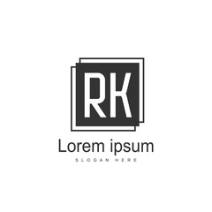 RK Logo template design. Initial letter logo design