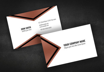 Business Card Layout with Copper Accents