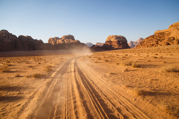 Fototapeta na wymiar Wadi Rum in Giordania a stunning desert