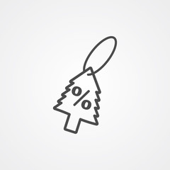 Christmas discount tag vector icon sign symbol