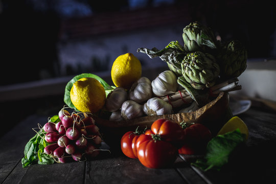 An assortment of fruits and vegetables