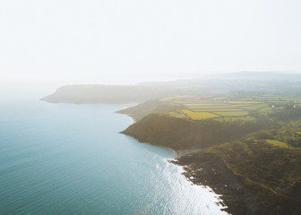 Green fields surrounded by blue waters