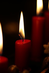 Burning christmas candles