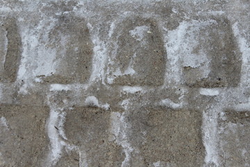 Large Tractor Tire Track in Ice and Frost