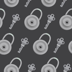 Seamless pattern with key vector. locks and keys background.