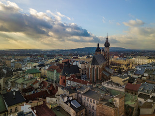 Fototapeta na wymiar Krakow's Old Town from a bird's eye view, Poland