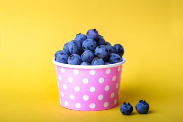 blueberry in a cheerful bright glass