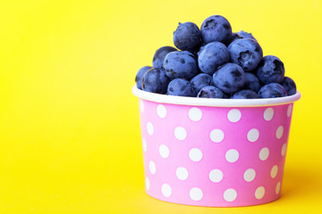 blueberry in a cheerful bright glass