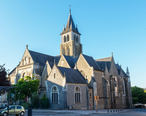 Naklejka premium Cathedral of the Holy Trinity of Laval. Mayenne, Pays de Loire, France. August 5, 2018 
