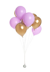 Colorful balloons on white background. Party object