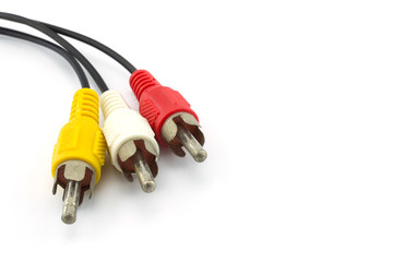 AV cable isolated on white background.