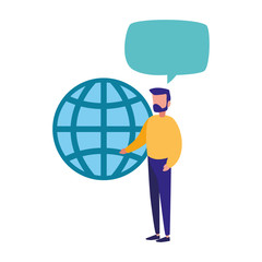 businessman business world speech bubble