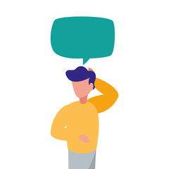 man character and speech bubble