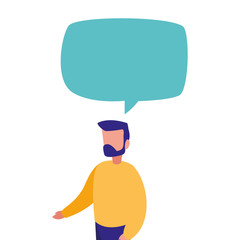 man character and speech bubble