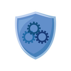 shield protection gears on white background