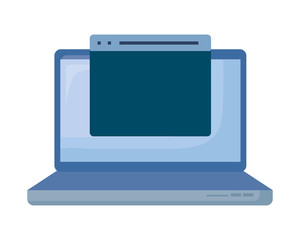 laptop computer website on white background