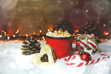 Weihnachten - heiße Schokolade mit Marshmallow
