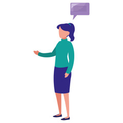 woman dialogue speech bubble