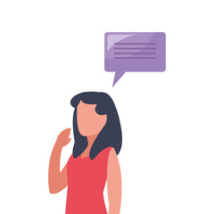woman dialogue speech bubble