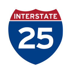 Interstate highway 25 road sign