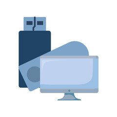 computer usb storage on white background