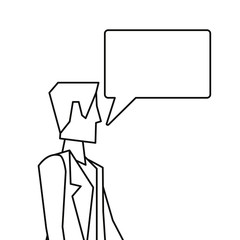 businessman and speech bubble
