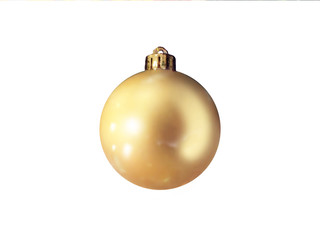 golden christmas ball isolated on white background