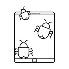 computer virus bugs white background