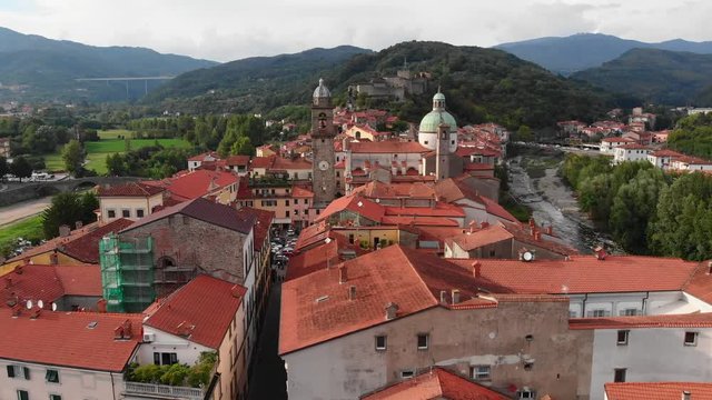 the town of Pontremoli on the Apennine mountains in Italy