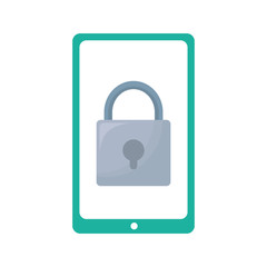 smartphone security on white background